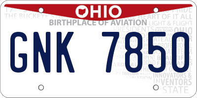 OH license plate GNK7850