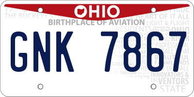 OH license plate GNK7867