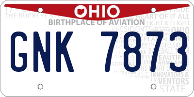 OH license plate GNK7873