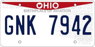 OH license plate GNK7942