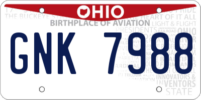 OH license plate GNK7988