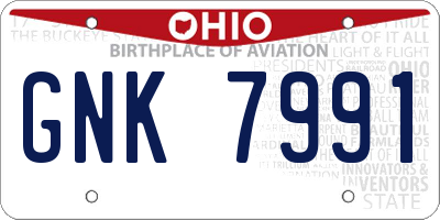 OH license plate GNK7991