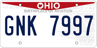 OH license plate GNK7997