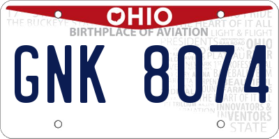 OH license plate GNK8074