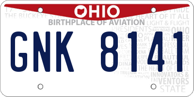 OH license plate GNK8141