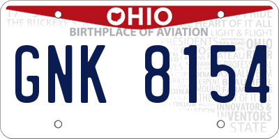 OH license plate GNK8154