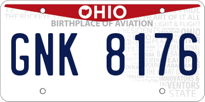 OH license plate GNK8176