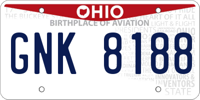 OH license plate GNK8188