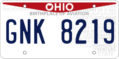 OH license plate GNK8219