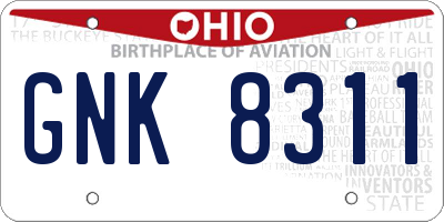 OH license plate GNK8311