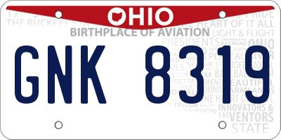 OH license plate GNK8319