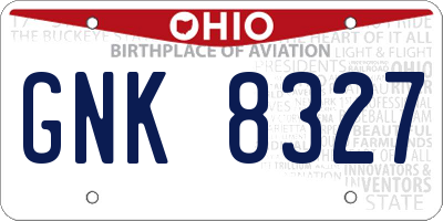 OH license plate GNK8327