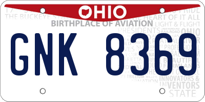 OH license plate GNK8369