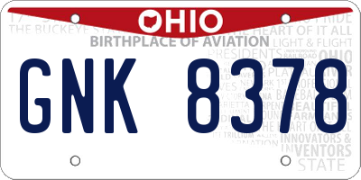 OH license plate GNK8378