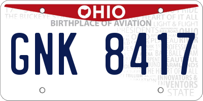 OH license plate GNK8417