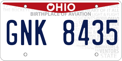 OH license plate GNK8435