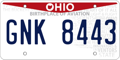 OH license plate GNK8443