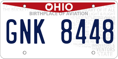 OH license plate GNK8448