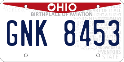 OH license plate GNK8453