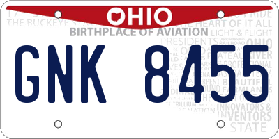 OH license plate GNK8455