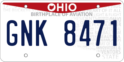OH license plate GNK8471