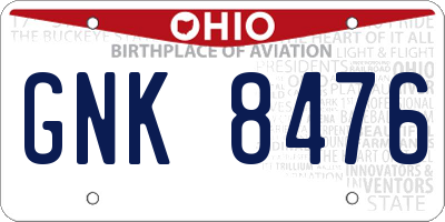 OH license plate GNK8476
