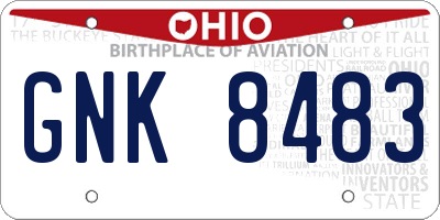 OH license plate GNK8483