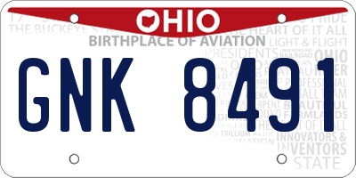OH license plate GNK8491