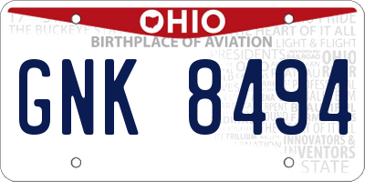 OH license plate GNK8494