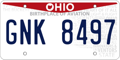OH license plate GNK8497