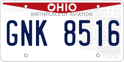 OH license plate GNK8516
