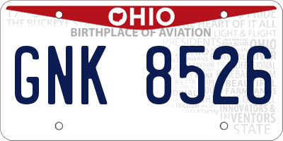 OH license plate GNK8526