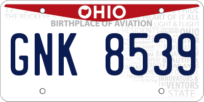 OH license plate GNK8539