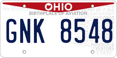 OH license plate GNK8548