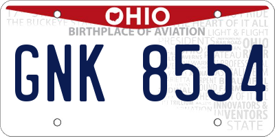 OH license plate GNK8554