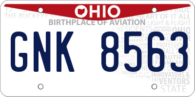 OH license plate GNK8563