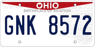 OH license plate GNK8572