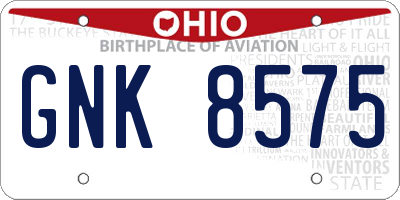 OH license plate GNK8575