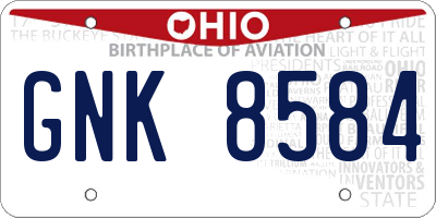 OH license plate GNK8584