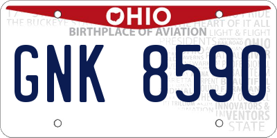 OH license plate GNK8590