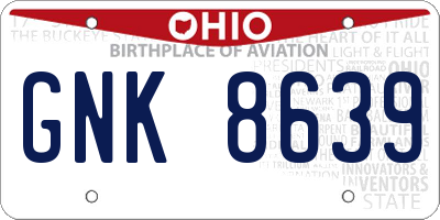 OH license plate GNK8639