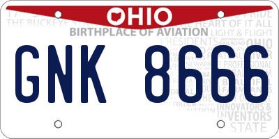 OH license plate GNK8666