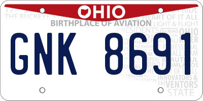 OH license plate GNK8691