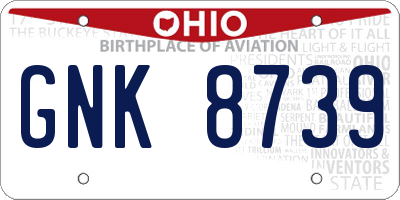 OH license plate GNK8739
