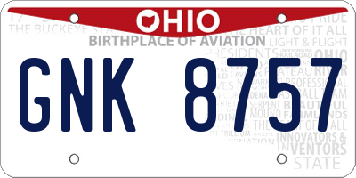 OH license plate GNK8757