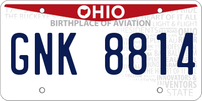 OH license plate GNK8814