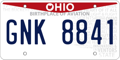OH license plate GNK8841