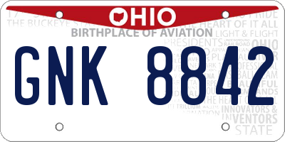 OH license plate GNK8842