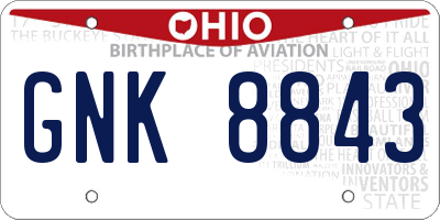 OH license plate GNK8843