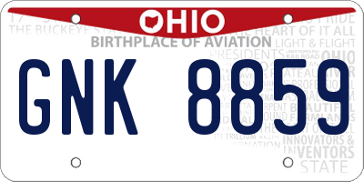 OH license plate GNK8859